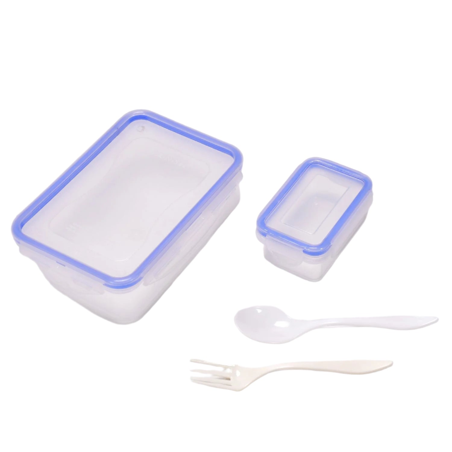 Air-tight lunch box with small square container, multiple views Air-tight lunch box with small square container, multiple views